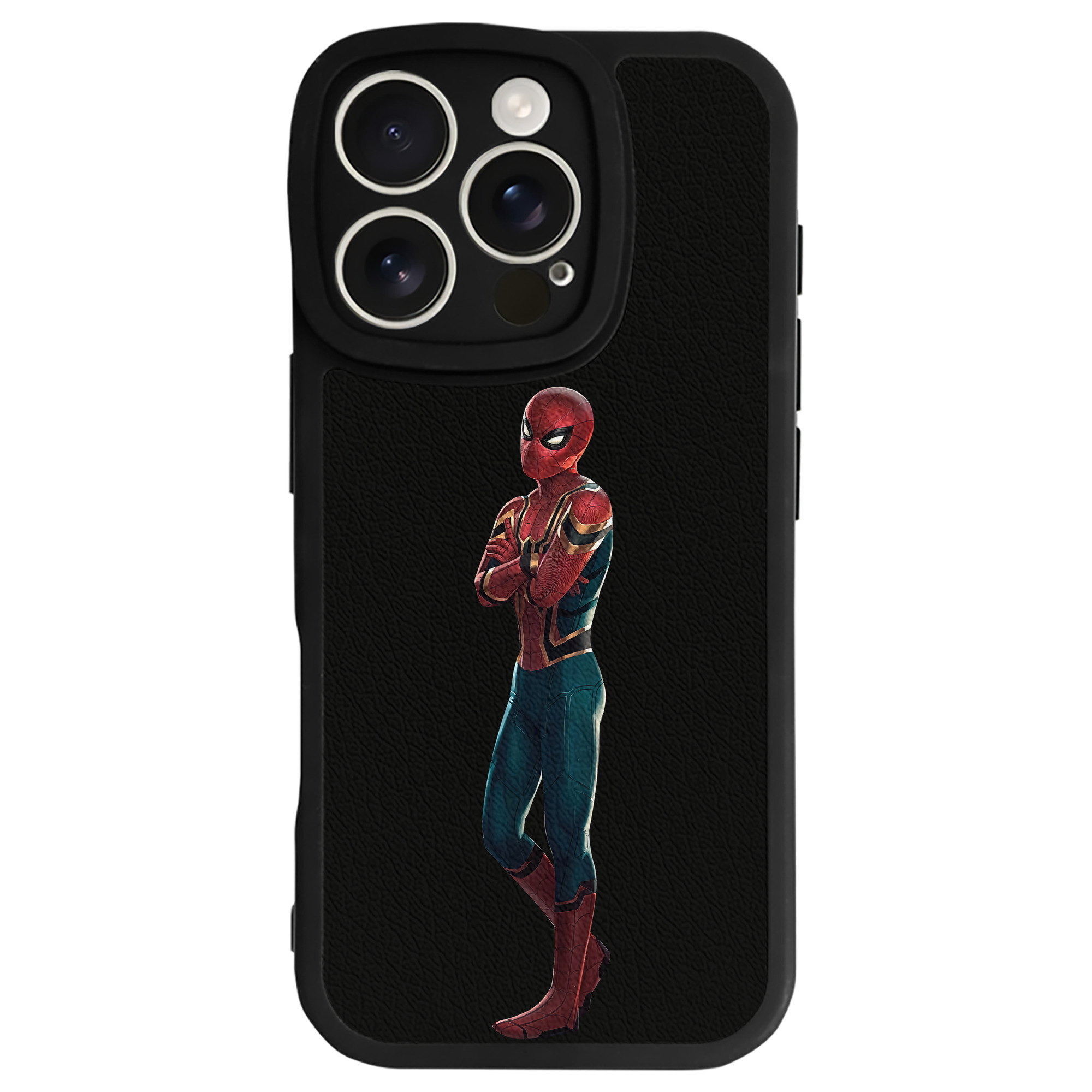 （画像用） Spider Man スパイダーマン 【iPhone 16シリーズ対応】シリコンスマホケース（レザー調） 材質：シリコン